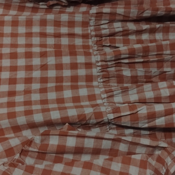 Tradlands Nico Balloon Sleeve Midi Dress Misty Blue Gingham Linen M Worn 1x - Picture 8 of 10